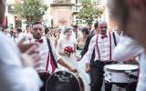 Libanesische Trommler Begleiten Das Brautpaar Bei Ihrer Hochzeit In Die Hochzeitslocation